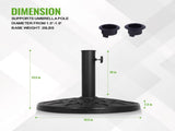 20 Lb Umbrella Stand, Patio Umbrella Base, 16.5 in Diameter 83318997