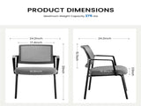 1 Pack Mesh Back Stacking Arm Chairs, Guest Reception Chairs, Ergonomic Office Chair with Armrests, 44280197