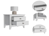Windsor 2-Drawer Nightstand White B06280041