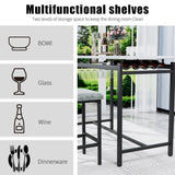 Kitchen Table Set, Dining Table and Chairs for 2, 3 Piece Dining Room Table Set with 2 Upholstered W578P150070