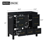 36'' Bathroom Vanityout Sink, Solid Wood Frame Bathroom Storage Cabinet, Freestanding Vanity N710P256102B