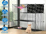 3Tier Wire Cat Playpen Cage, Modular Pet House with Hammock, Toy Ball, 3 Doors & 2 Ladders, for 59844447