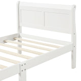 ZNTS Wood Platform Bed Twin Bed Frame Mattress Foundation Sleigh Bed with Headboard/Footboard/Wood Slat WF192439AAK