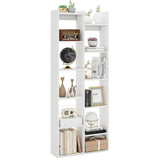 25.5" x 8" x 64" Wooden Bookcase with Anti-Tipping Kits - White 07927877