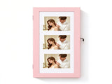 Wall-mounted Jewelry Mirror Cabinet, Pink Spray-Painted MDF with Partial 98481196