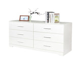6 Drawer Double Dresser for Bedroom, Wide Storage Cabinet for Living Room Home Entryway, White 71507720