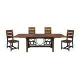 Unique Look Wood Framing 1pc Dining Table w Extension Leaf Industrial Design Casual Dining Furniture B01163512