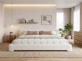 Cozy White Bouce Upholstered Bed - A Dreamy Addition to Your Bedroom, QUEEN N769P241260K