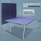 ZNTS 8ft Mid-Size Table Tennis Table Foldable & Portable Ping Pong Table Set for Indoor & Outdoor Games 37877415