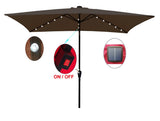 10 x 6.5t Rectangular Patio Umbrella Solar LED Lighted Outdoor Market Table Waterproof Umbrellas W65627944