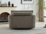 40.55"W Swivel Accent With 2 Thorw Pillows 360 Degree Swivel Round Sofa Modern Oversized Arm W1298P202214