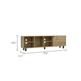 Valdivia Tv Stand for TVs up 70", Four Open Shelves, Five Legs -Light Oak B07092114