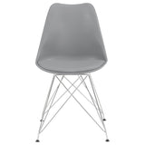 Grey and Chrome Padded Side Chair B062P153707