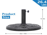 27 lbs. Lotus Design Umbrella Base Outdoor Market Umbrella Stand in Antique Silver 12709519