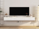 Floating TV Stand, Wall Mounted TV Shelf with Led Lights & Power Outlet, Cabinet for tv Stands for W1321P311892