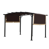 Universal Canopy Cover Replacement for 12x9 Ft Curved Outdoor Pergola Structure-Brown W419P326867