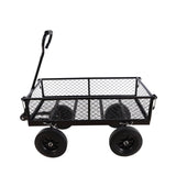 ZNTS (Black solid wheels wagon cart) Solid wheels Tools cart Wagon Cart Garden cart trucks make it easier W227P162450