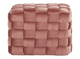 Square 16" Ottoman in Blush k Velvet B202P223710