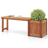 ZNTS Outdoor bench with planter box, teak 57707111