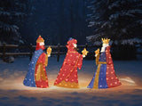Set of 3 Lighted Three Kings with Gifts Christmas Decorations, Pre-lit 2D Holiday Decor with 80 Warm 64161451