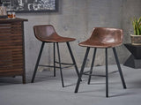 Set of 2 30" Dax Faux Leather Barstool Brown 57582.00