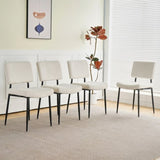 Modern Beige simple dining chair Fabric Upholstered Chairs home bedroom stool back dressing chair W210132727