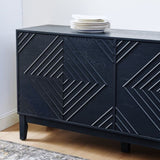 60.5'' Buffet Cabinet with Storage, Farmhouse Fluted Sideboard with Geometric Pattern & Adjustable W1801P288507