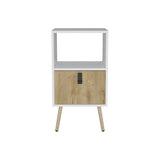 Huna Tall Nightstand with Open Storage and Drawer in Modern Design B070P173217