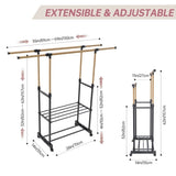 ZNTS 1pc, with wheels independent clothes rack , laundry drying rack, foldable and adjustable length, 61316635