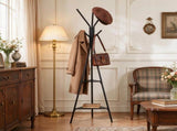 Coat Rack Stand with 2 Shelves and 6 Hooks, Freestanding Hall Coat Tree for Entryway, Bedroom, 02452166