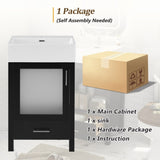 20-Inch bathroom vanity with ceramic sink and ample storage - ideal for small bathrooms WF324691AAB