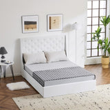 Upholstered Queen Platform Storage Bed Frame with 4 Drawers, Wingback Headboard with Button Tufted 78963941