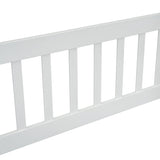 Full Wood House-Shaped Floor Bed with Fence, Guardrails,White W504P143294