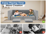 12 PCS Modular Kids Play Couch, DIY Convertible Foam Play Toddler Building Fort Sectional T5880P493403