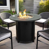 32" Propane Gas Fire Pit Table, 50000 BTU Round Steel Fire Pit for Outside Patio Deck Garden 60018684