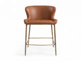 26 in. Counter Stool - Brown Upholstered Seat, Gold Metal Frame, 1PC B2751P610245
