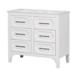 ZNTS 36'' Bathroom Vanity without Sink , Free Standing Single Vanity Set with Four Drawers, Solid Wood WF322107AAK