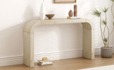 Mirod 52" Wood Console Table with Curved Edge, Natural Texture, Perfect for Entryways and Living N760P281360N