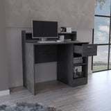 ZNTS Computer Desk with Top Open Shelf, 1-Drawer and 2-Storage Shelves, Smokey Oak B097133208