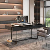 Modern Black 70.87" Computer Desk, Study & Work Desk, Y-Shaped Metal Legs W331P286651