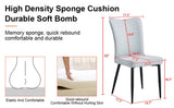 Modern minimalist dining chairs and office chairs. 2-piece set of light gray PU seats with black W1151116749