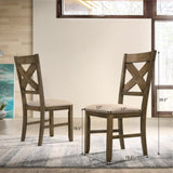 ZNTS Raven Wood Fabric Upholstered Dining Chair Set of 2 T2574P164580