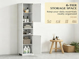 70" Narrow Tall Bathroom Storage Cabinet, Slim Freestanding Design with Adjustable & Open Shelves 28505505