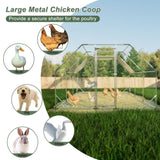 10 ft. x 20 ft. Galvanized Large Metal Walk in Chicken Coop Cage Farm Poultry Run Hutch Hen House W2505P188286