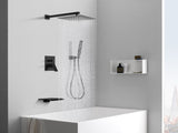 Male NPT Shower Faucet Set, Waterfall Shower System for Bathroom, High Pressure 10" Rain Shower Head 55134749