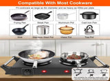 2000W Dual Burner Electric Hot Plate, 5 Temperature Settings , Portable Countertop Stove 15086821