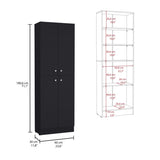 Lynch Kitchen Pantry Storage Cabinet 71" Height, With 4 Doors, 5 Adjustable Shelves, Freestanding B200P188841
