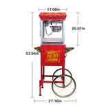 Kaitu Popcorn Machine with Cart 8oz Popper with Stainless-steel Kettle, Heated Warming Deck, and W2841P218154