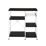 ZNTS 35.5" Kitchen Baker's Rack Utility Storage Shelf Microwave Stand 3-Tier 3-Tier Table For Spice Rack 41555443