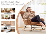 Teddy Fabric Wingback Glider Rocker & Ottoman Set, Nursery Nursing Rocking Chair with Side Storage 27827247
